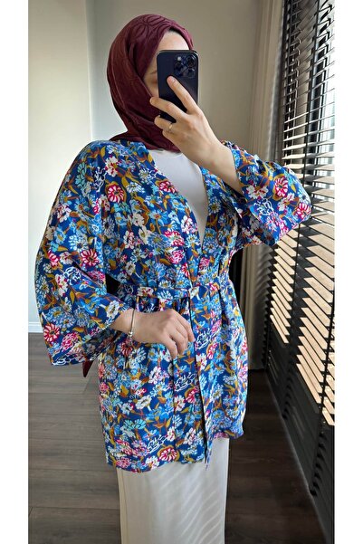NOVEN Blue Flowered Kimono