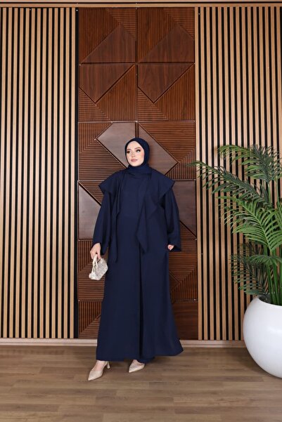 Moda Krash طقم شال من 3 قطع من الكتان