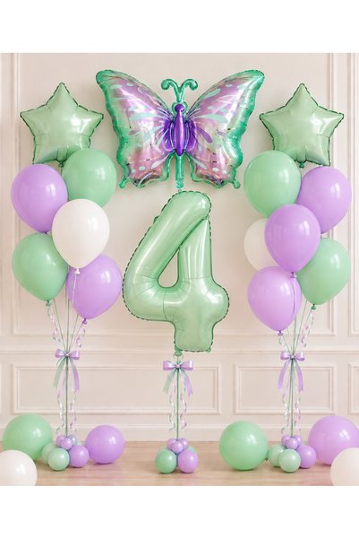 ALYA SET DE BALOANE PENTRU PETRECERE DE 4 ANI – Decor de ziua de naștere cu t...