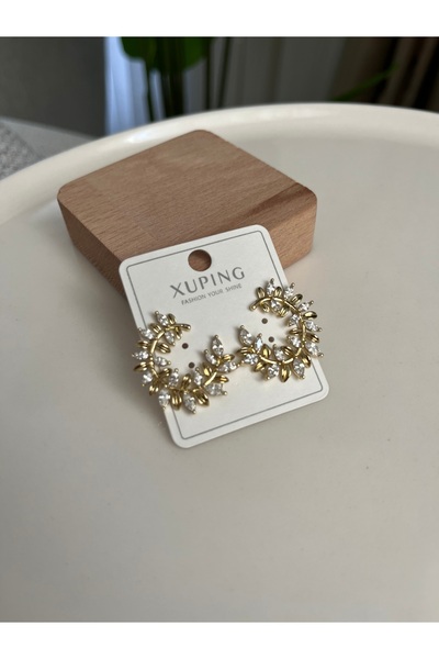 XUPING JEWELRY Yaprak detay çelik küpe
