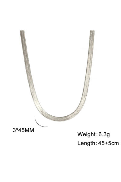 Peach Jewelry Αλυσίδα Κολιέ Ανοξείδωτο Ατσάλι 304 45+5εκ. 3χιλ.