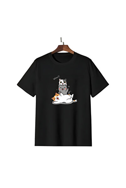 Trendiz Unisex Sweet kittens T-shirt Siyah
