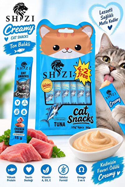 BATBAT Ton Balıklı Creamy Krema Kedi Ödülü Likit Kedi Ödülü 6x15gr Creamy Cat...