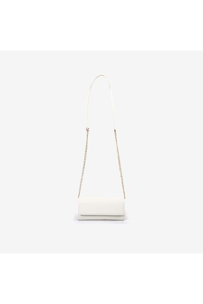KEMAL TANCA Women's Vegan White Napa Elegant Chain Strap Shoulder Bag 2968