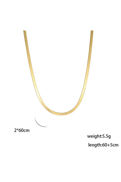 Peach Jewelry Αλυσίδα Κολιέ Ανοξείδωτο Ατσάλι 304 Επιχρυσωμένο 60+5εκ 2χιλ.