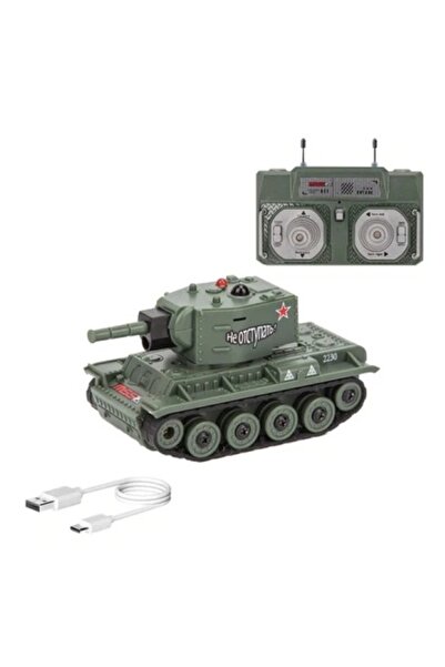 alpmodel Uzaktan Kumandalı 9 Kanallı Kızılötesi Savaş Mini Sesli Tank Kauçuk Palet 1/64