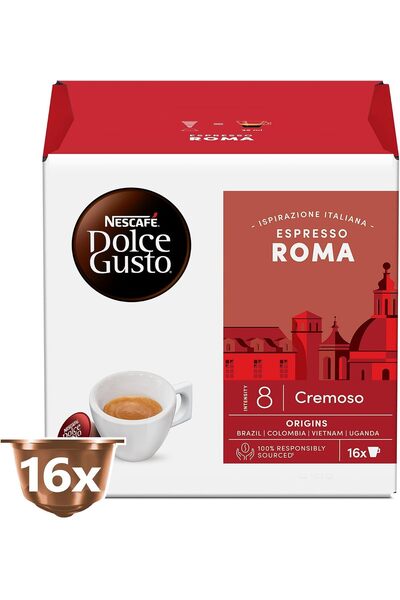 Nescafe Dolce Gusto Espresso Roma Coffee Capsules, Box of 16 Servings