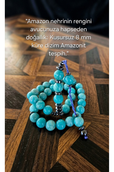 güleçdoğaltaş Natural Amazonite Stone 8 mm Sphere Cut Prayer Beads – Genuine ...