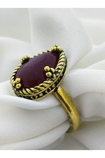 Stoneage Adjustable Ring with Agate Stone-
