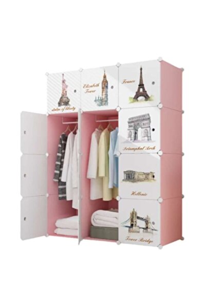Rovitech Dulap modular pentru copii cu 12 rafturi, dulap de depozitare pentru...