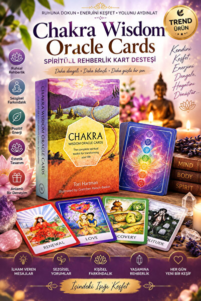 FG KONNİCHİWA Chakra Wisdom Oracle Cards – Spiritüel Rehberlik Kart Destesi 4...