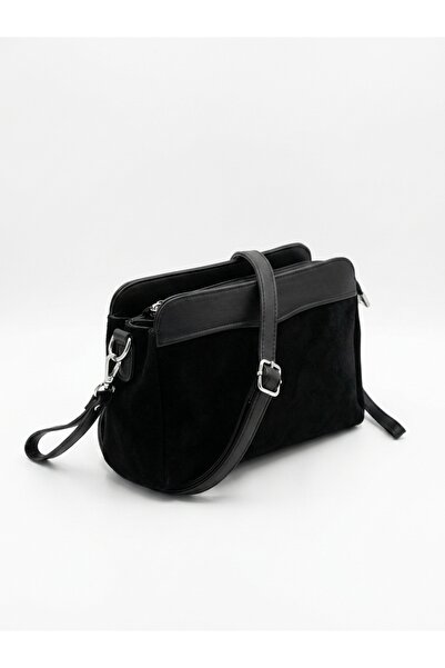 H&D COLLECTİON Τσάντα ώμου μοντέλου Suede Portfolio