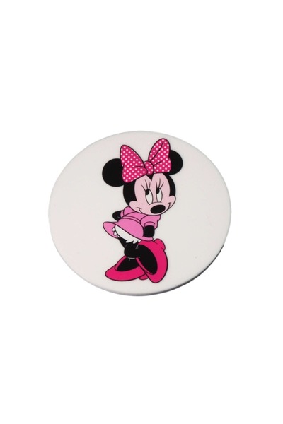 NO BRAND Στρογγυλό σουβέρ με Minnie τυπωμένο πολύχρωμο σε βάση 80mm - Plexiglass