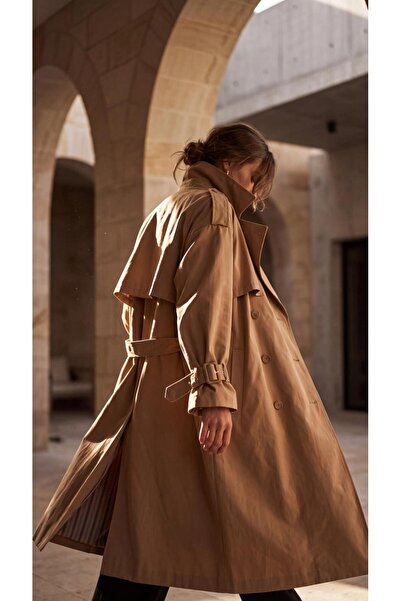 Bej Oversize Trençkot