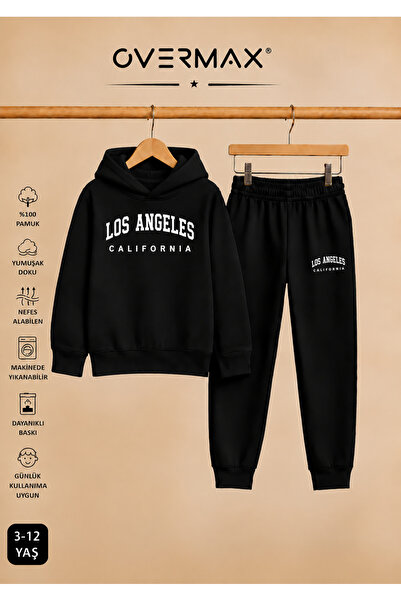 OVERMAX Los Angeles Printed Children's Hooded Tracksuit Set – Ages 3-12