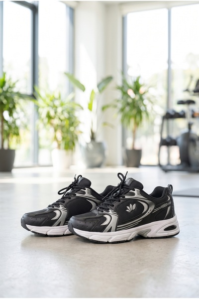 MERVESTORE Kadın Fileli Kalın Taban Sneaker Bağcıklı Rahat Yürüyüş ve Koşu Sp...