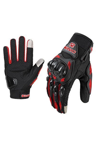 Choice L Red Summer Breathable Full Finger Motorcycle Gloves Non-slip Wear-re...