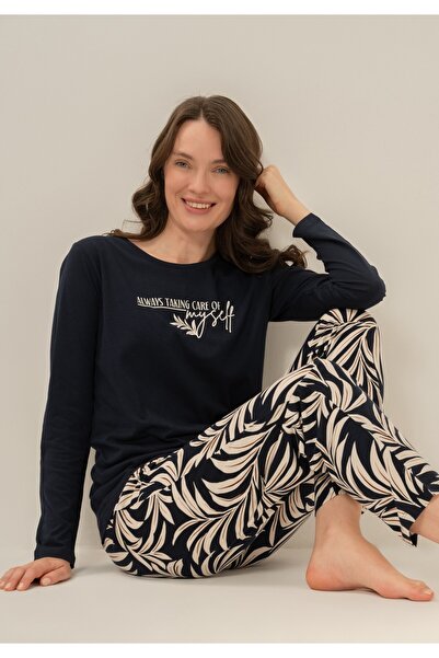 Arnetta Women's Modal Fabric Long Sleeve Pajama Set, 50% Cotton 50% Modal