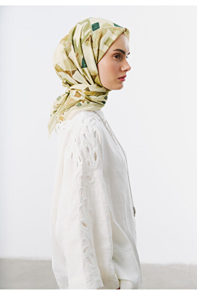 Freshscarfs Color Flow Desen Vual Eşarp Yeşil
