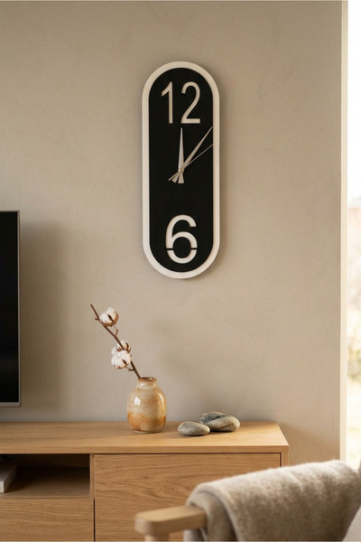 Wooden Factory Minimalist Duvar Saati Dekoratif Modern Duvar Saati 2 Katmanlı...