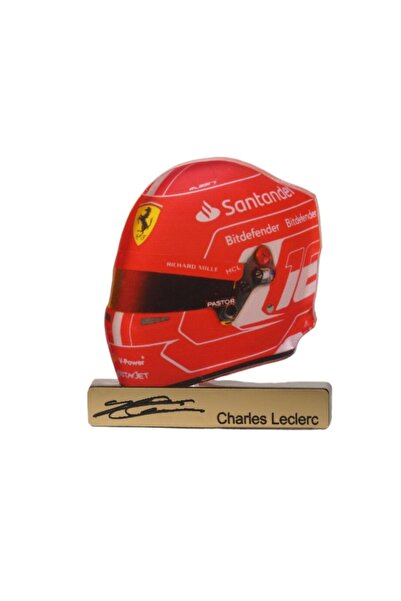 NO BRAND Κράνος Charles Leclerc με υπογραφή plexiglass επιτραπέζιο διακοσμητι...