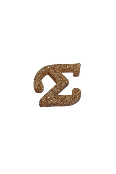 NO BRAND Ελληνικό γράμμα μεσαίο χρυσό Glitter plexiglass κρεμαστό ύψους 30-32...
