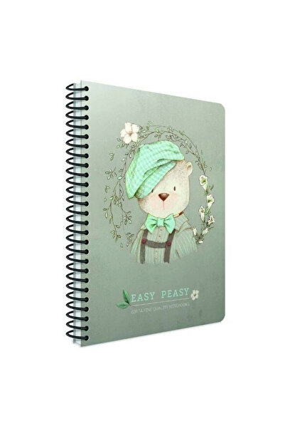 Gıpta Easy Peasy Spiralli Ayı Karton Kapak 80 Yaprak A4 Çizgili Defter