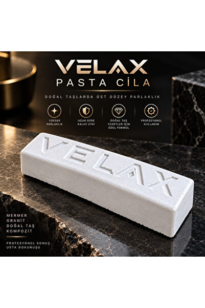 Velax Pasta Cila Mermer ve Doğal Taş Parlatıcı Katı Cila – Profesyonel Polisa...