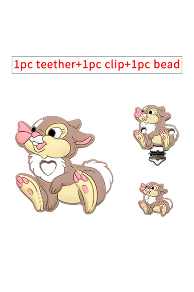 Choice 3pcs 3 3pcs/set Silicone Cartoon Teether Nipple Clip Beads DIY Pacifie...
