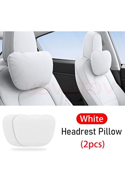 Choice 2pcs White Headrest USVOTOV Uniquely Designed Headrest Pillow for Tesl...