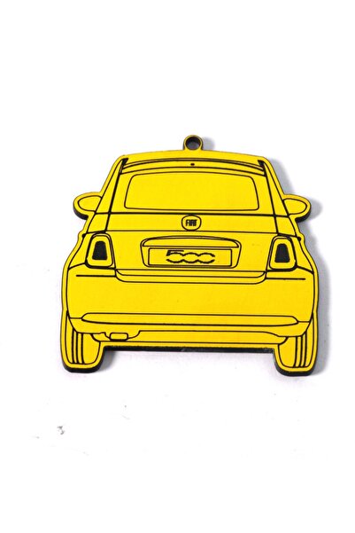 NO BRAND Αυτοκίνητο Fiat 500 opaque κίτρινο plexiglass κρεμαστό 45x46mm