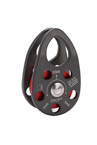 Choice black Aluminum Alloy Single Fixed Pulley 20KN Large Load Bearing Porta...