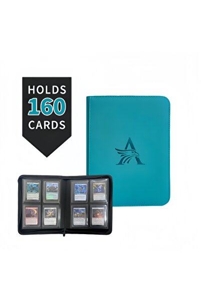 Choice SKY BLUE TopLoader 4-Pocket Card Binder (160 Cards) – Black/ Industria...