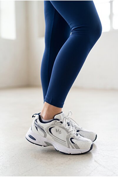 MERVESTORE Kadın Fileli Kalın Taban Sneaker Bağcıklı Rahat Yürüyüş ve Koşu Sp...