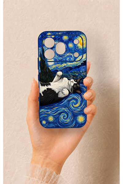 Vip Case Honor 600 Pro Uyumlu Gökyüzü ve Kedi Desenli Silikon Kılıf