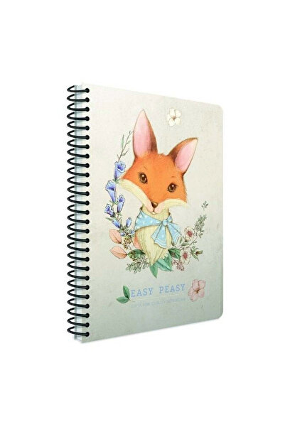 Gıpta Easy Peasy Spiralli Tilki Karton Kapak 80 Yaprak A4 Çizgili Defter