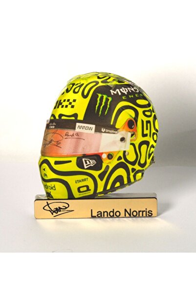NO BRAND Κράνος Lando Norris με υπογραφή plexiglass επιτραπέζιο διακοσμητικό ...