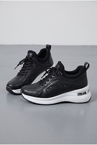 MERVESTORE Kadın Sim Detaylı Kalın Dolgu Taban Sneaker Bağcıklı Rahat Yürüyüş...