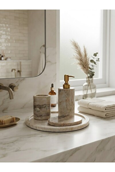 KARCILAR HOME STORE Marble 4-Piece Bathroom Set