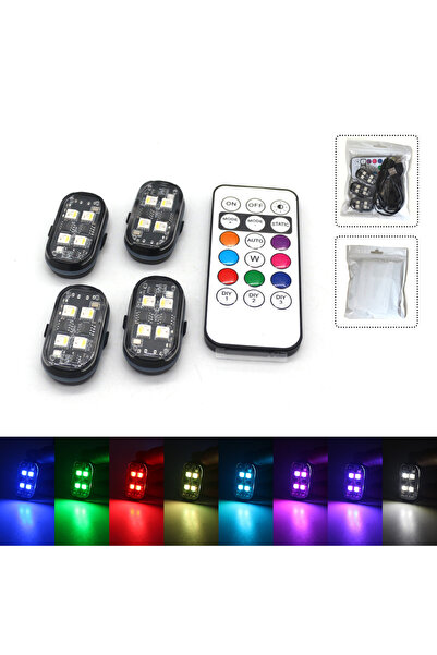 Choice RGB 4PCS 2/4pcs Wireless LED Strobe Lights Car Decor Atmosphere Light,...