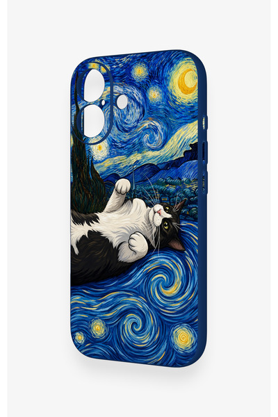 Vip Case iPhone 17 Uyumlu Gökyüzü ve Kedi Desenli Silikon Kılıf