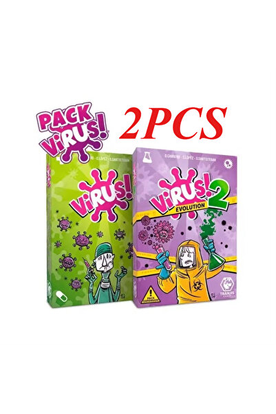 Choice D-2PCS Family Strategy Card Game Set Virus Series 1&2 & Halloween Adul...