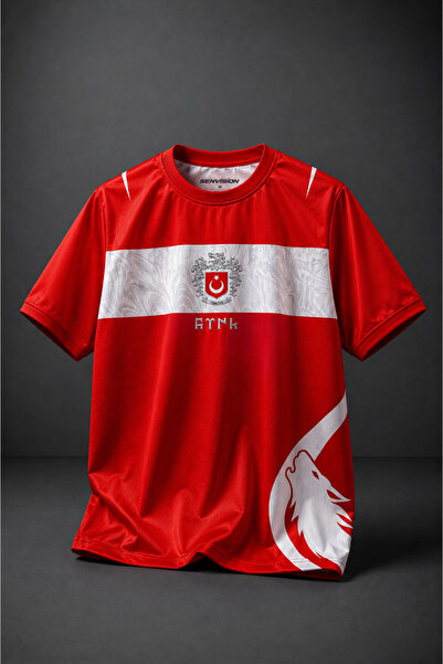 SENVISION Türkiye Kabartma Logolu Bozkurt Konsept T-shirt