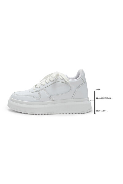 Mio Gusto 7 cm Height-Increasing White Color Women's Sneaker