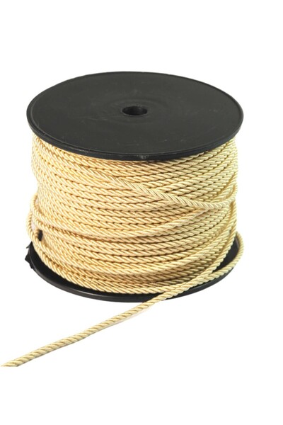 NO BRAND Στριφτό νάυλον/σατέν κορδόνι rayon 3mm/καρούλι 50 μέτρα - Σαμπανέ