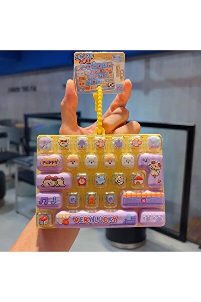 Choice G Candy Color Keycap Keychain Cute Cartoon 26-key Aecompression Keyboa...