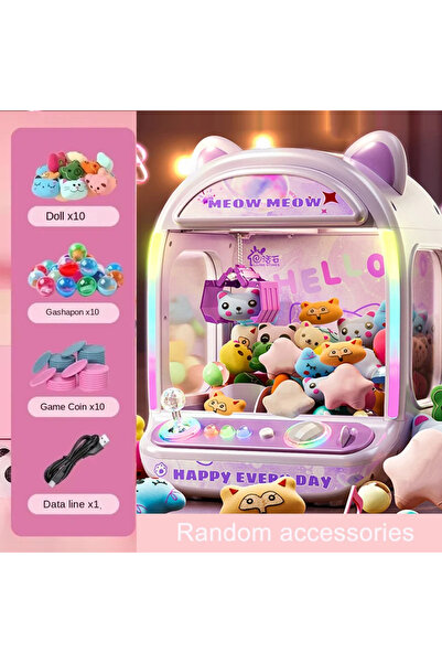 Choice plum DIY Automatic Doll Machine Kids Coin Operated Play Game Mini Claw...
