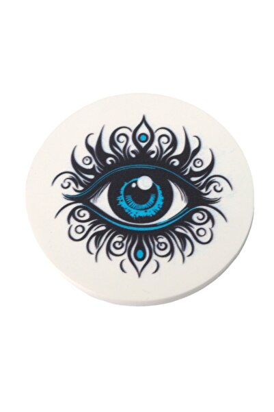 NO BRAND Στρογγυλό σουβέρ Ματάκι Tribal Evil Eye τυπωμένο σε βάση 85mm - Κερα...