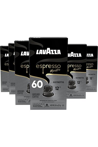 LavAzza Espresso Maestro Ristretto Aluminum Capsules Compatible with Nespress...