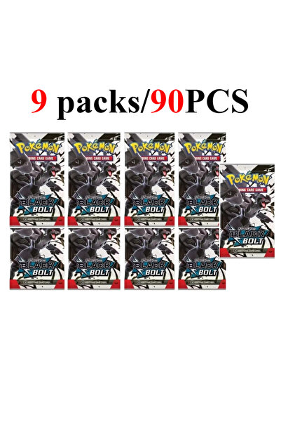 BANDAI BLACK BOLT 9 packs 90/360PCS Pokémon Card Packs 151， ASCENDED HEROES 。...